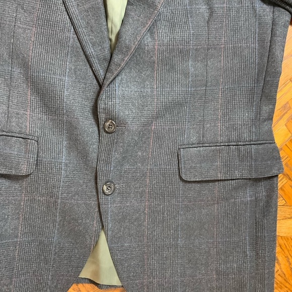 C&R Clothiers Vintage 100% worsted wool gray plaid tailored blazer jacket 40S - Picture 13 of 14